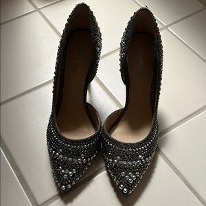 Gianni Bini Black and Silver Stiletto Heels